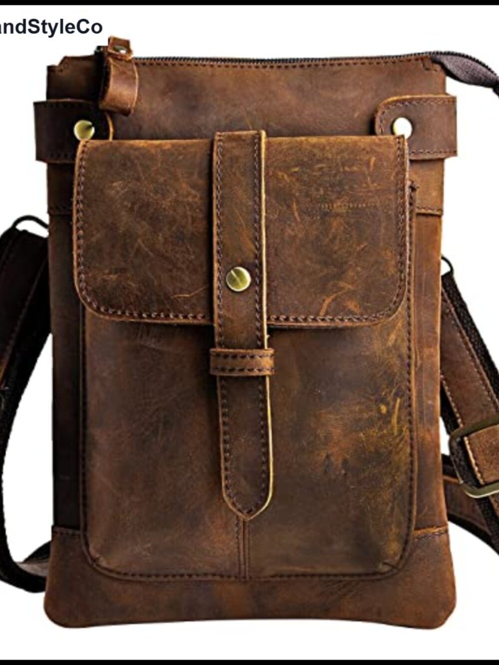 Genuine Leather Messenger Bag Crossbody Satchel Waist Pack Purse
